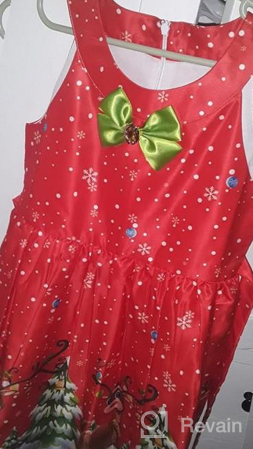 img 1 attached to Girls Dress Christmas Santa Turquoise Girls' Clothing review by Chad Baio