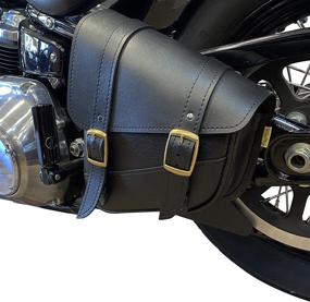 img 2 attached to Dowco Willie & Max Brass Monkey Black Swingarm Bag - Perfect Fit for Softail or Triangulated Swingarms - 59776-08