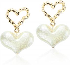 img 4 attached to ADLSTIGH Womens Heart Earrings Romantic