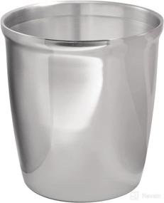 img 4 attached to Compact and Stylish: mDesign Small Round Metal Trash Can Wastebasket for Bathrooms, Kitchens, and Home Offices - Polished Stainless Steel