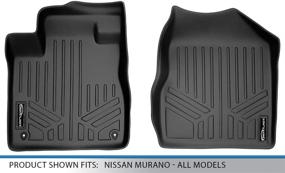 img 1 attached to 🔘 Enhanced MAXLINER Floor Mats Set for 1st Row - Black - Compatible with 2009-2014 Nissan Murano