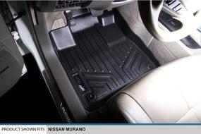 img 3 attached to 🔘 Enhanced MAXLINER Floor Mats Set for 1st Row - Black - Compatible with 2009-2014 Nissan Murano