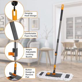 img 3 attached to Dust-Free Floor Cleaning With MASTERTOP Microfiber Dust Mop - Height Adjustable And Dual Functionality With 2 Washable Pads For Hardwood, Laminate, Tile And Marble Floors