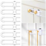 🔒 tuceyea 6 pack sliding cabinet locks - adjustable u-shaped child safety latches for baby proofing handles, knobs, drawers, closet cupboards - white locks logo