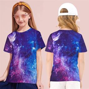 img 2 attached to 👚 Funnycokid Short Sleeve Colorful Athletic T Shirts: Stylish Girls' Clothing & Tops with Tees & Blouses