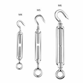 img 2 attached to Stainless Steel Turnbuckle Tension Set For Cables & Shades - 6 Pack From TooTaci