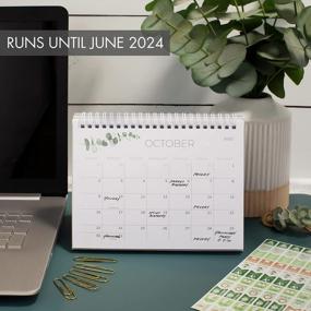 img 2 attached to 2023 Small Desk Calendar With Stickers - October 2022 To June 2024 - 6" X 8" Flip Desktop Organizer For Easy Organization - Beautiful Greenery Design