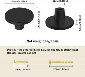 img 3 attached to 30 Pack Matte Black Kitchen Cabinet Knobs - 1.2-Inch Solid Round Drawer Door Hardware For Cupboard Closet