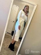 img 1 attached to Elegant Bodycon Dress For Women - Long Sleeve Midi Sweater Dress With Side Slit And Belt By Caracilia review by Gina Estevez