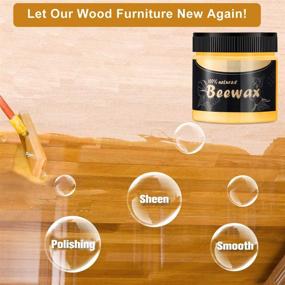 img 2 attached to 2 Pcs Natural Wood Seasoning Beeswax with Brush, Waxed Cloth, and Large Sponge - Traditional Furniture Polish for Wood, Furniture, Floors, Tables, Chairs, Cabinets