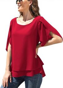 img 3 attached to Stylish And Comfortable: Jouica Women'S Flowy Chiffon Blouse For Fall