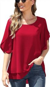 img 2 attached to Stylish And Comfortable: Jouica Women'S Flowy Chiffon Blouse For Fall