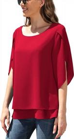 img 4 attached to Stylish And Comfortable: Jouica Women'S Flowy Chiffon Blouse For Fall