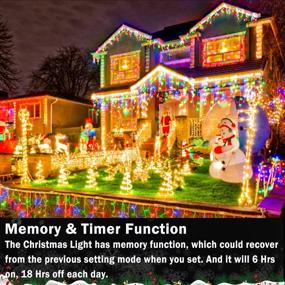 img 2 attached to Enhance Your Holiday Decor With KNONEW 1216 LED Outdoor Curtain String Lights - Clear Wire Multicolor Fairy String Light With 228 Drops For Christmas Party And Weddings
