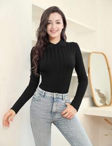 img 1 attached to Stay Stylish This Fall With V28 Turtleneck Sweaters - Women'S Retro Mock Neck Ribbed Knit Pullover