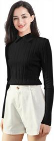 img 3 attached to Stay Stylish This Fall With V28 Turtleneck Sweaters - Women'S Retro Mock Neck Ribbed Knit Pullover