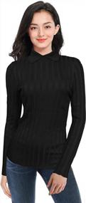 img 2 attached to Stay Stylish This Fall With V28 Turtleneck Sweaters - Women'S Retro Mock Neck Ribbed Knit Pullover
