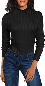 img 4 attached to Stay Stylish This Fall With V28 Turtleneck Sweaters - Women'S Retro Mock Neck Ribbed Knit Pullover