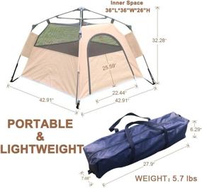 img 3 attached to Yolafe Dog Camping Tent: Portable Pet Cave Bed Playpen with Innovative Instant Setup Design - Ideal for Camping with Cats and Dogs+