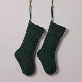 img 1 attached to SherryDC 18 дюймов вязаные рождественские чулки большие рождественские висячие украшения носки для семейной вечеринки Декор