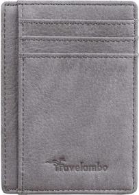 img 2 attached to 🧳 Travelambo Pocket Minimalist Leather Wallets, Card Cases & Money Organizers designed with RFID Blocking - Perfect men's accessories for effortless organization