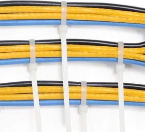 img 1 attached to Universal Zip Cable Ties - 8 Inch Long, White, Heavy-Duty Industrial Grade, 40 lb Strength, Self-Locking, UV Resistant, Organize and Secure Cords/Wires (100 Pack)