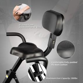 img 1 attached to ADVENOR Folding Magnetic Exercise Bike With Arm Resistance Bands And Backrest For Comfortable Home Fitness