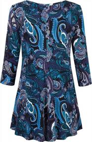 img 3 attached to Floral Chic: Nandashe Women'S 3/4 Sleeve Tunic Shirts For Summer Casual Dressing