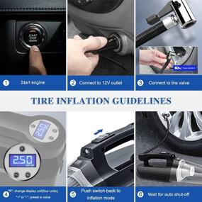 img 1 attached to Fahuac 4-in-1 Car Vacuum Cleaner Tire Inflator: Portable High Power Handheld, 7000PA/130W/DC 12V, LCD Display, LED Light & Wet/Dry Air Compressor