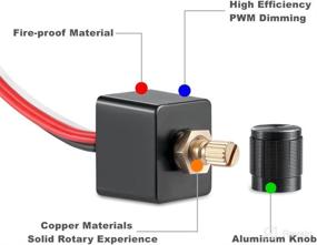 img 2 attached to 🔆 12V Light Dimmer Switch – Rotary 12 Volt Dimming Controller for RV, Boat, Truck LED Lights – Halogen, Incandescent, Strip Lighting – 6A Rated