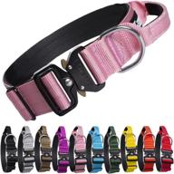 🐶 tspro premium dog collar with handle - thick & adjustable for small, medium to extra large dogs - heavy duty & quick-release metal buckle logo