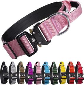 img 4 attached to 🐶 TSPRO Premium Dog Collar with Handle - Thick & Adjustable for Small, Medium to Extra Large Dogs - Heavy Duty & Quick-Release Metal Buckle