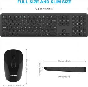 img 3 attached to LeadsaiL Wireless Keyboard And Mouse, Wireless Mouse And Keyboard Combo, Cordless USB Computer Keyboard And Mouse Set,Full Size,Ergonomic,Silent,For Windows Laptop, Apple, IMac, Desktop, PC