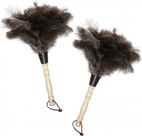img 4 attached to 2-Pack Midoneat Natural Gray Ostrich Feather Duster For Interior And Exterior Cleaning - Ideal For Blinds, Keyboard, Kitchen, And Office - Smart, Soft, And Fluffy Duster