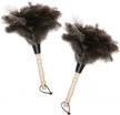 2-pack midoneat natural gray ostrich feather duster for interior and exterior cleaning - ideal for blinds, keyboard, kitchen, and office - smart, soft, and fluffy duster logo