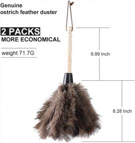 img 3 attached to 2-Pack Midoneat Natural Gray Ostrich Feather Duster For Interior And Exterior Cleaning - Ideal For Blinds, Keyboard, Kitchen, And Office - Smart, Soft, And Fluffy Duster