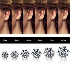 img 2 attached to 12 Pairs Women'S Surgical Steel Cubic Zirconia Stud Earrings Set - Black & White 3Mm-8Mm