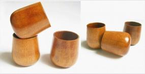 img 1 attached to Moyishi Top-Grade Natural Solid Wood Wooden Tea Cup Wine Mug 250Ml,Set Of 4