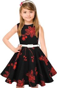 img 4 attached to Girls Vintage Rockabilly Sleeveless Occasion Girls' Clothing : Dresses