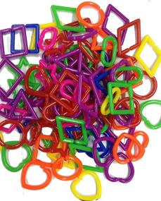 img 2 attached to 🔗 50 Pcs Power of Dream Big Neon Plastic Mixed Shape C Chain Links Toy DIY Y06