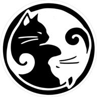 🐱 peaceful harmony: yin yang cats - small bumper sticker/laptop decal (3" circular) логотип