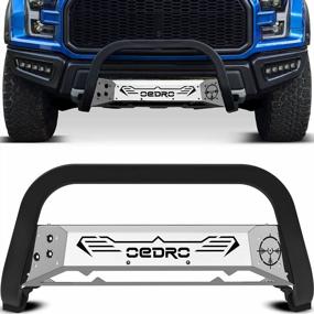img 4 attached to OEdRo Bull Bar For 2004-2023 Ford F150 | Paintable Truck Brush Guard | Front Bumper Push Bar With Grille Skid Plate And Light Mount