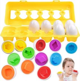 img 4 attached to CPSYUB Toddler Toys 18 Month Easter Eggs Gifts For 1-3 Year Old Girls/Boys Montessori Matching Educational Color & Shape Recognition Learning BPA Free (12 Eggs)