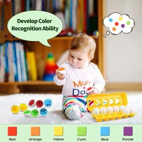 img 1 attached to CPSYUB Toddler Toys 18 Month Easter Eggs Gifts For 1-3 Year Old Girls/Boys Montessori Matching Educational Color & Shape Recognition Learning BPA Free (12 Eggs)