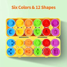img 3 attached to CPSYUB Toddler Toys 18 Month Easter Eggs Gifts For 1-3 Year Old Girls/Boys Montessori Matching Educational Color & Shape Recognition Learning BPA Free (12 Eggs)