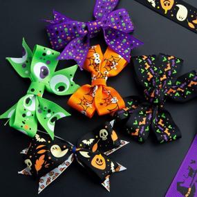 img 1 attached to Clearance Sale: 8 Rolls Of 40 Yards 1" Wide Halloween Ribbon Appliques - Pumpkin, Ghost, Skull, Wizard, Bat, Cat Grosgrain Ribbons For DIY Crafts, Gift Wrapping, And Party Decoration