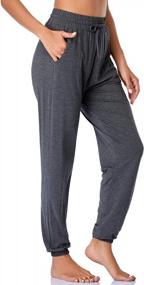 img 4 attached to Comfortable And Stylish Envlon Women'S Joggers With Pockets For Yoga And Workout