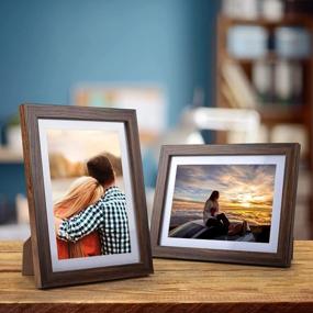 img 3 attached to Rustic Walnut 5X7 Picture Frame Set Of 4 With 6X8 Mat For Wall Or Tabletop - Giftgarden Brown Photo Frames