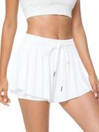 tarse women's summer skort: шорты для тренировок 2-в-1 с высокой талией, кулиской и струящимся спортивным дизайном логотип