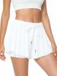 tarse women's summer skort: high-waisted 2-in-1 workout shorts with drawstring and flowy athletic design logo
